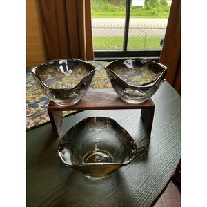 Vintage MCM Group Of (3) 5" Silver Fade Dorothy Thorpe Berry Bowls